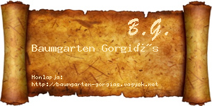 Baumgarten Gorgiás névjegykártya